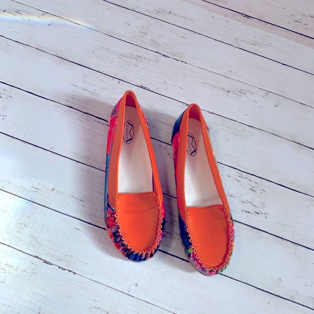 Orange and Floral Flats